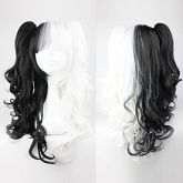 Preto e branco de várias cores Ponytail 70 centímetros Punk